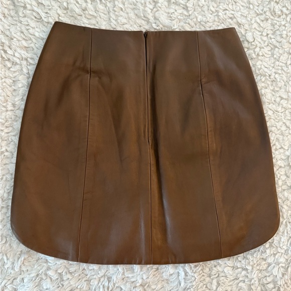 Designer “The Sei” 100% Lambskin Baseball Hem Mini Skirt, Size 2. - Picture 9 of 16